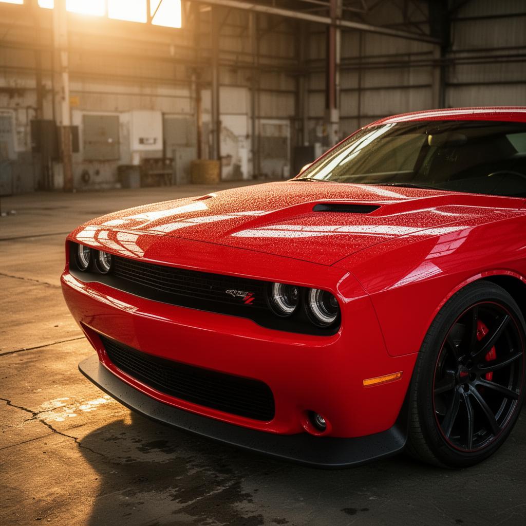 Red muscle car